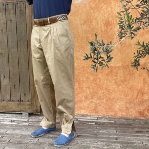 Gaucho Trousers for Men, Dark Beige  Very Thin Gabardine